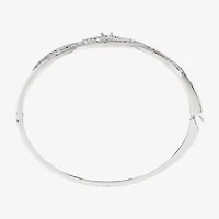 Sparkle Allure Womens Cubic Zirconia Pure Silver Over Brass Round Bangle Bracelet