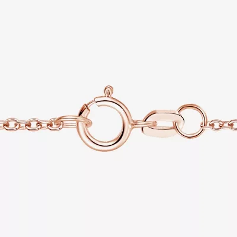 Womens Lab Created White Opal 14K Rose Gold Over Silver Pear 18 Inch Pendant Necklace