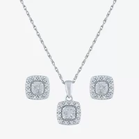 Yes, Please!, (G-H,Si2-I1) Womens 1/10 CT. T.W. Lab Grown White Diamond Sterling Silver 2-pc. Jewelry Set