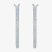 Yes, Please! (G-H, Si2-I1) Womens 1/10 CT. T.W. Lab Grown White Diamond Sterling Silver 25mm Hoop Earrings