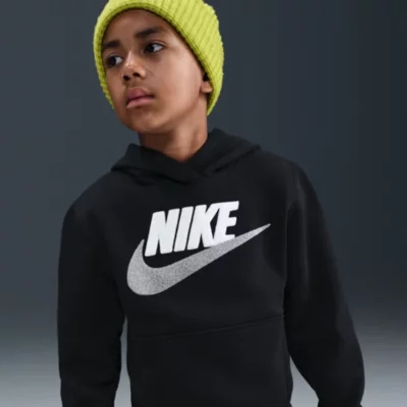 Nike Club Big Kid Unisex Long Sleeve Fleece Active Hoodie