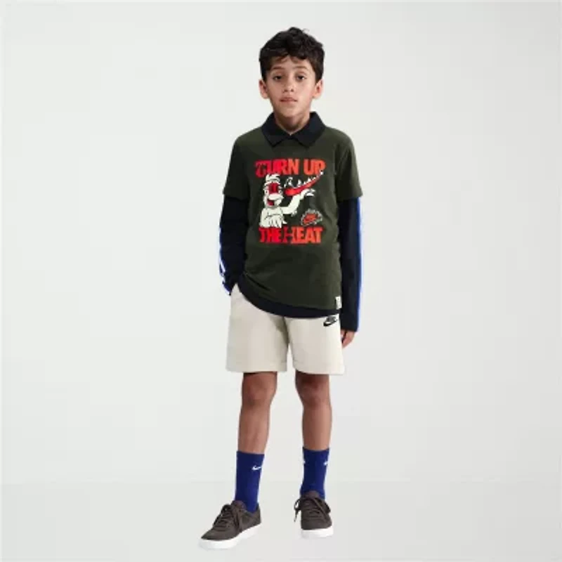 Nike Club Big Kid Unisex Crew Neck Short Sleeve Regular Fit Graphic T-Shirt
