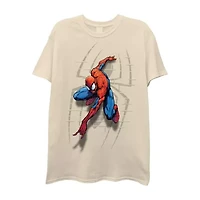 Mens Crew Neck Short Sleeve Spiderman Graphic T-Shirt
