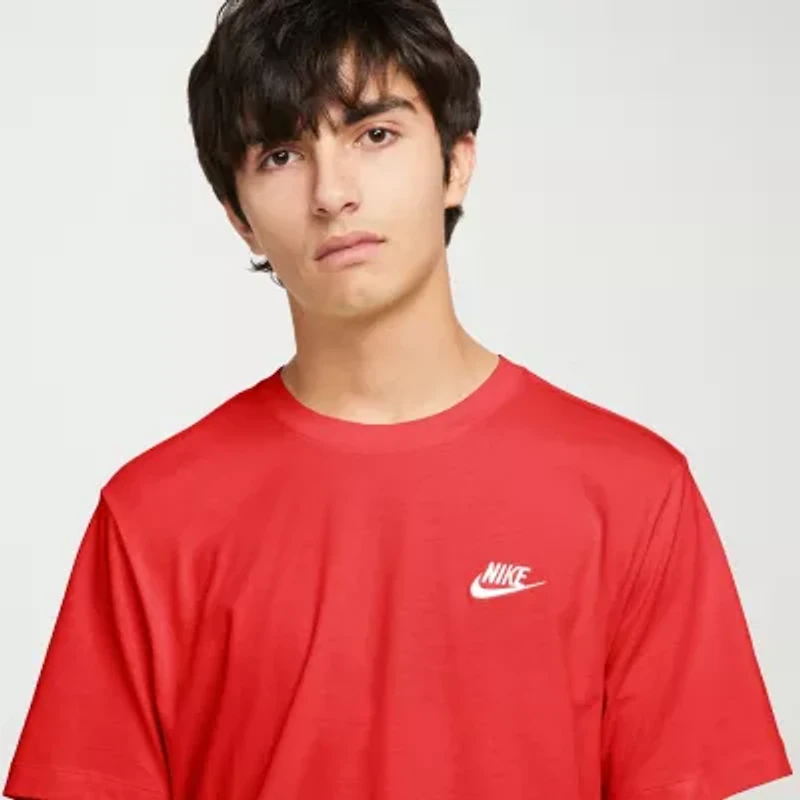 Nike Club Embroidered Logo Mens Crew Neck Short Sleeve Active T-Shirt