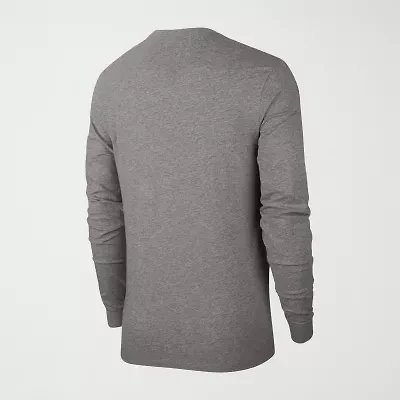 Nike Sportswear Club Mens Crew Neck Long Sleeve Quick Dry Embroidered Active T-Shirt