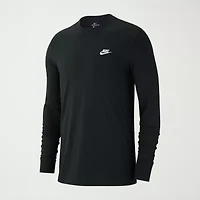 Nike Sportswear Club Mens Crew Neck Long Sleeve Quick Dry Active T-Shirt