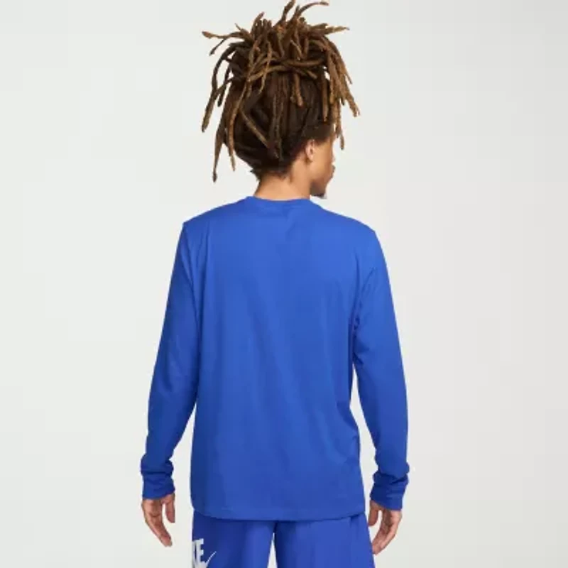 Nike Sportswear Club Mens Crew Neck Long Sleeve Quick Dry Active T-Shirt