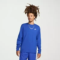 Nike Sportswear Club Mens Crew Neck Long Sleeve Quick Dry Active T-Shirt