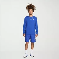 Nike Sportswear Club Mens Crew Neck Long Sleeve Quick Dry Active T-Shirt