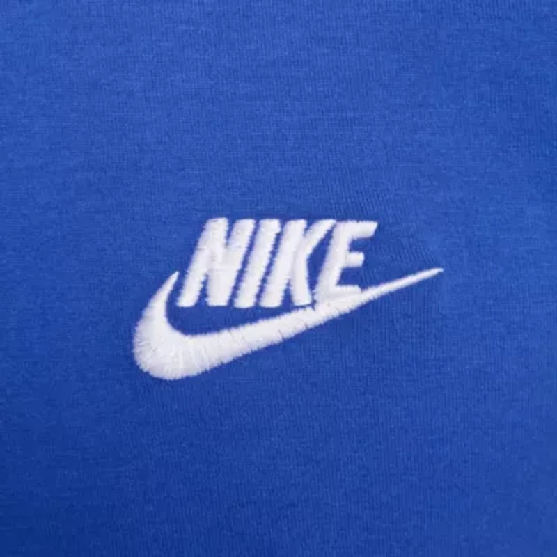 Nike Sportswear Club Mens Crew Neck Long Sleeve Quick Dry Embroidered Active T-Shirt