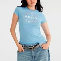 AEROPOSTALE Womens Round Neck Short Sleeve Regular Fit Juniors Graphic T-Shirt