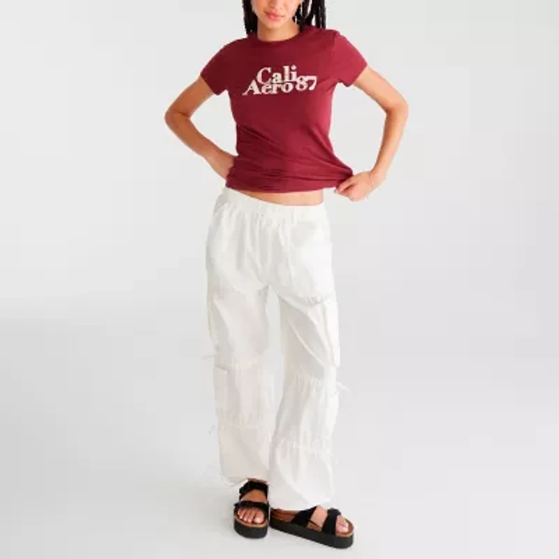 AEROPOSTALE Womens Juniors Round Neck Short Sleeve Regular Fit Graphic T-Shirt