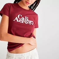 AEROPOSTALE Womens Juniors Round Neck Short Sleeve Regular Fit Graphic T-Shirt
