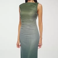 Premier Amour Womens Ombre Sleeveless Midi Sheath Dress