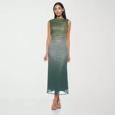 Premier Amour Womens Ombre Sleeveless Midi Sheath Dress