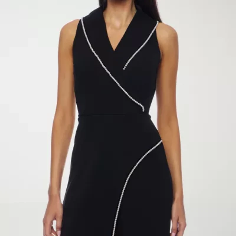 Premier Amour Womens V Neck Sleeveless Jumpsuit