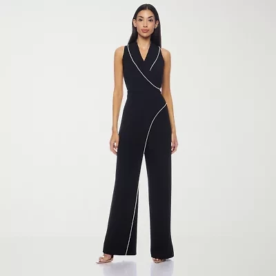 Premier Amour Womens V Neck Sleeveless Jumpsuit