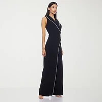 Premier Amour Womens V Neck Sleeveless Jumpsuit