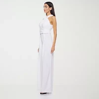 Premier Amour Womens Halter Neck Sleeveless Belted Jumpsuit