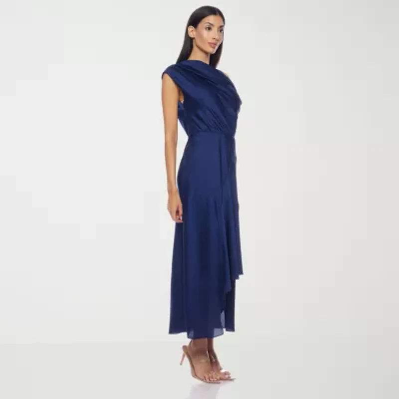 Premier Amour Womens Sleeveless Midi Fit + Flare Dress