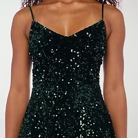 B. Smart Womens Sleeveless Sequin Fit + Flare Dress Juniors