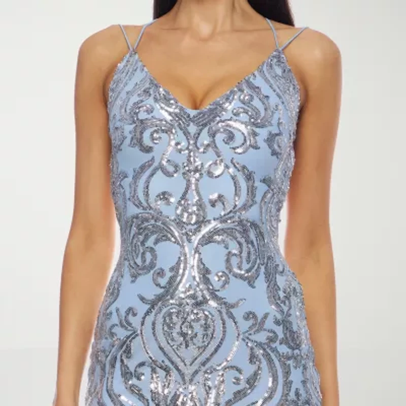 B. Smart Womens Juniors Sleeveless Sequins Bodycon Dress