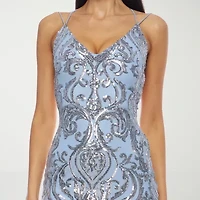B. Smart Womens Juniors Sleeveless Sequins Bodycon Dress
