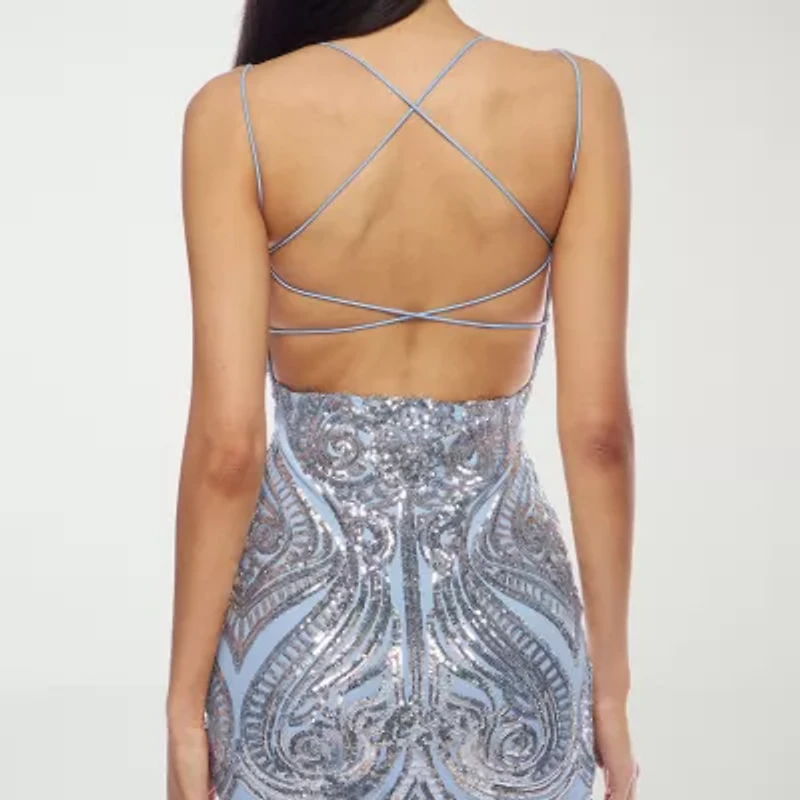 B. Smart Womens Juniors Sleeveless Sequins Bodycon Dress