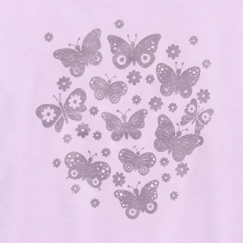 Okie Dokie Toddler & Little Girls U Neck Short Sleeve Graphic T-Shirt