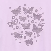 Okie Dokie Toddler & Little Girls U Neck Short Sleeve Graphic T-Shirt