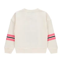 Disney Collection Little & Big Kid Girls Crew Neck Embroidered Long Sleeve Minnie Mouse Sweatshirt