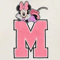 Disney Collection Little & Big Kid Girls Crew Neck Embroidered Long Sleeve Minnie Mouse Sweatshirt
