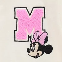 Disney Collection Little & Big Kid Girls Fleece Minnie Mouse Midweight Varsity Jacket