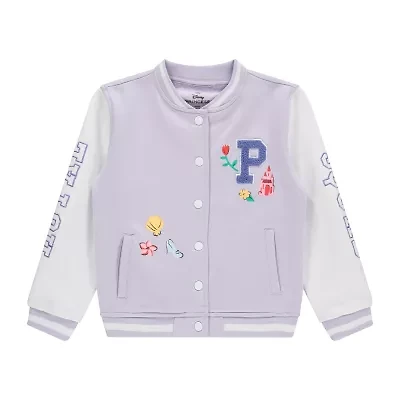 Disney Collection Little & Big Kid Girls Princess Fleece Midweight Varsity Jacket