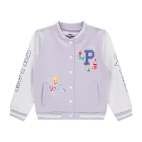 Disney Collection Little & Big Kid Girls Princess Fleece Midweight Varsity Jacket