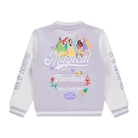 Disney Collection Little & Big Kid Girls Princess Fleece Midweight Varsity Jacket