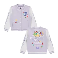 Disney Collection Little & Big Kid Girls Princess Fleece Midweight Varsity Jacket