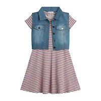 Knit Works Little & Big Kid Girls Short Sleeve Drop Shoulder 2-pc. Dress Set