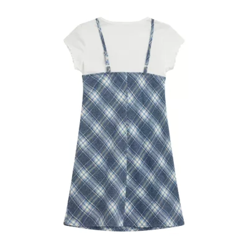 Knit Works Big Kid Girls Sleeveless Plaid Dress Set