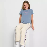 PUMA Big Kid Girls Crew Neck Short Sleeve Regular Fit Graphic T-Shirt