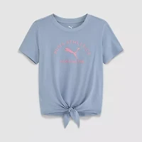 PUMA Big Kid Girls Crew Neck Short Sleeve Regular Fit Graphic T-Shirt