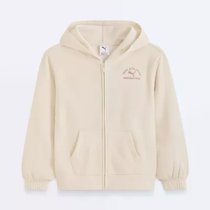 PUMA Big Kid Girls Long Sleeve Fleece Zipper Active Hoodie