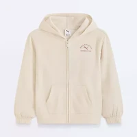 PUMA Big Kid Girls Long Sleeve Fleece Zipper Active Hoodie