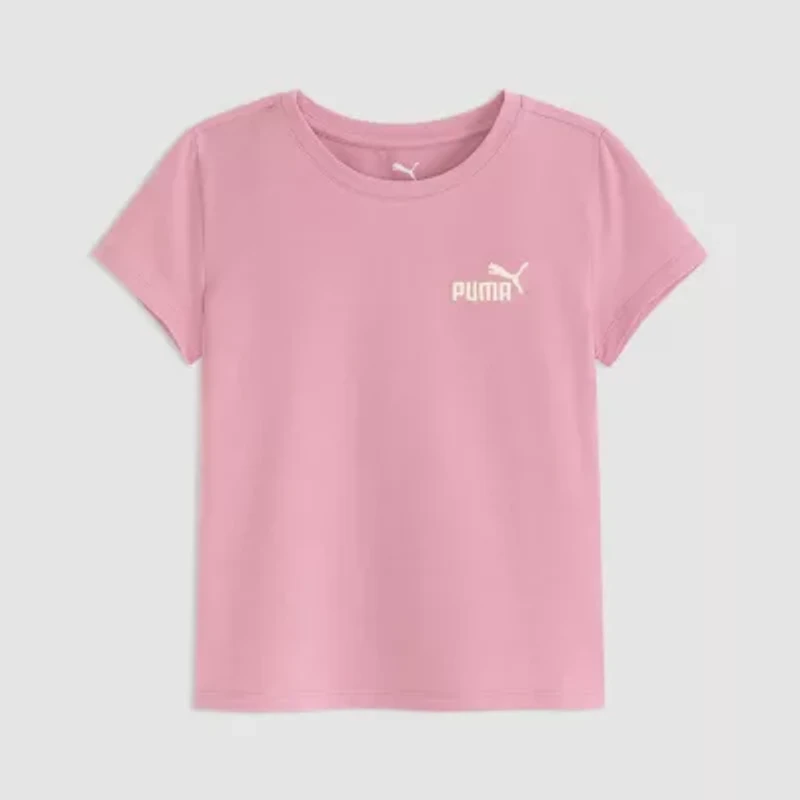 PUMA Big Kid Girls Crew Neck Short Sleeve Regular Fit Graphic T-Shirt
