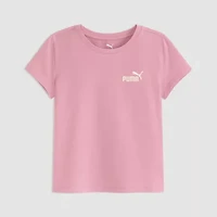 PUMA Big Kid Girls Crew Neck Short Sleeve Regular Fit Graphic T-Shirt