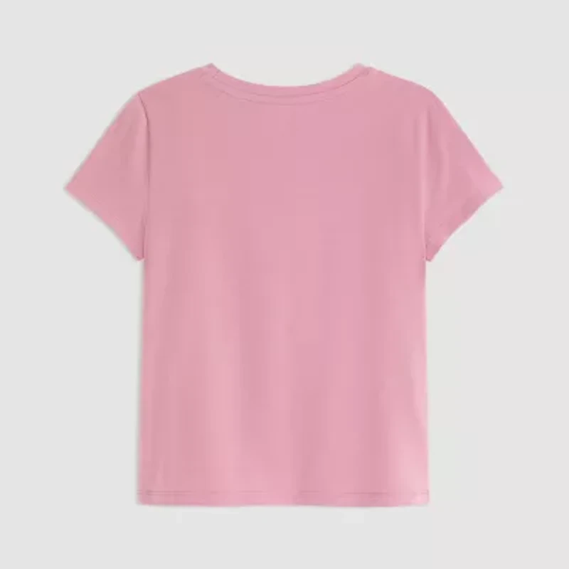 PUMA Big Kid Girls Crew Neck Short Sleeve Regular Fit Graphic T-Shirt