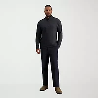 Haggar Mens Mock Neck Long Sleeve Quarter-Zip Pullover