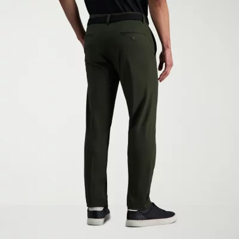 Haggar Sport Travel Performance Mens Comfort Waistband Straight Fit Flat Front Pant