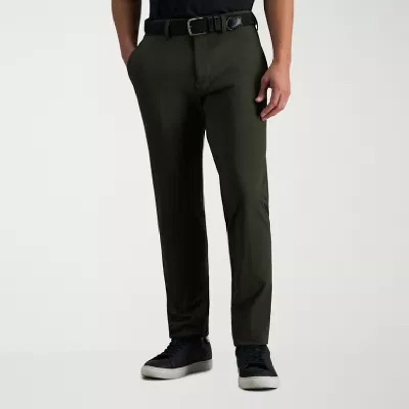 Haggar Sport Travel Performance Mens Comfort Waistband Straight Fit Flat Front Pant