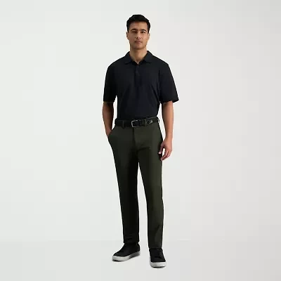 Haggar Sport Travel Performance Mens Comfort Waistband Straight Fit Flat Front Pant
